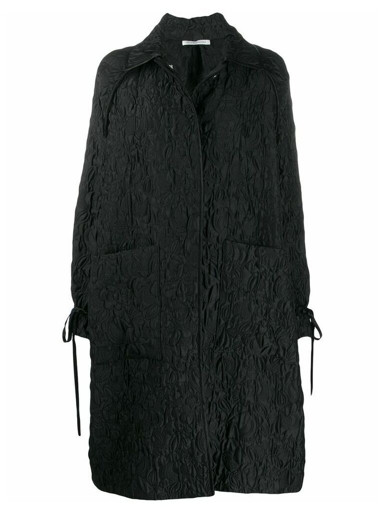 Cecilie Bahnsen silk patterned single-breasted coat - Black