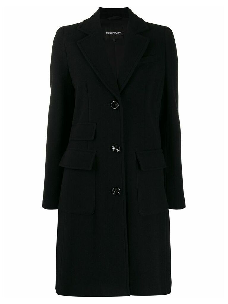 Emporio Armani single breasted coat - Black