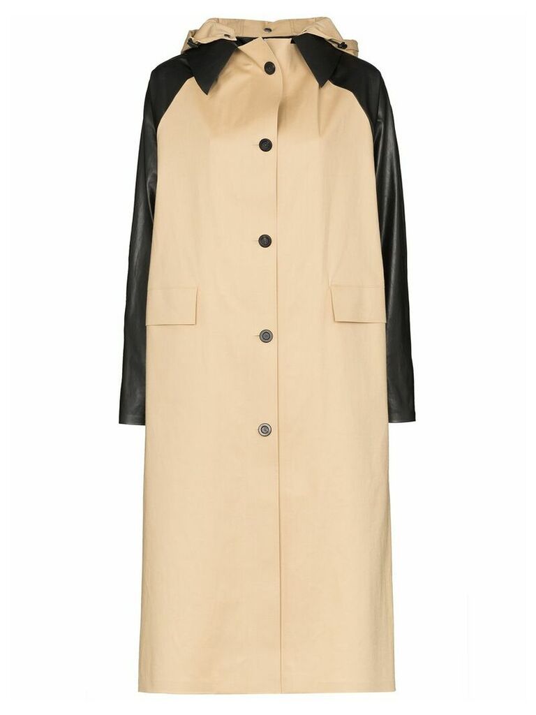 Kassl Editions contrast sleeve trench coat - NEUTRALS