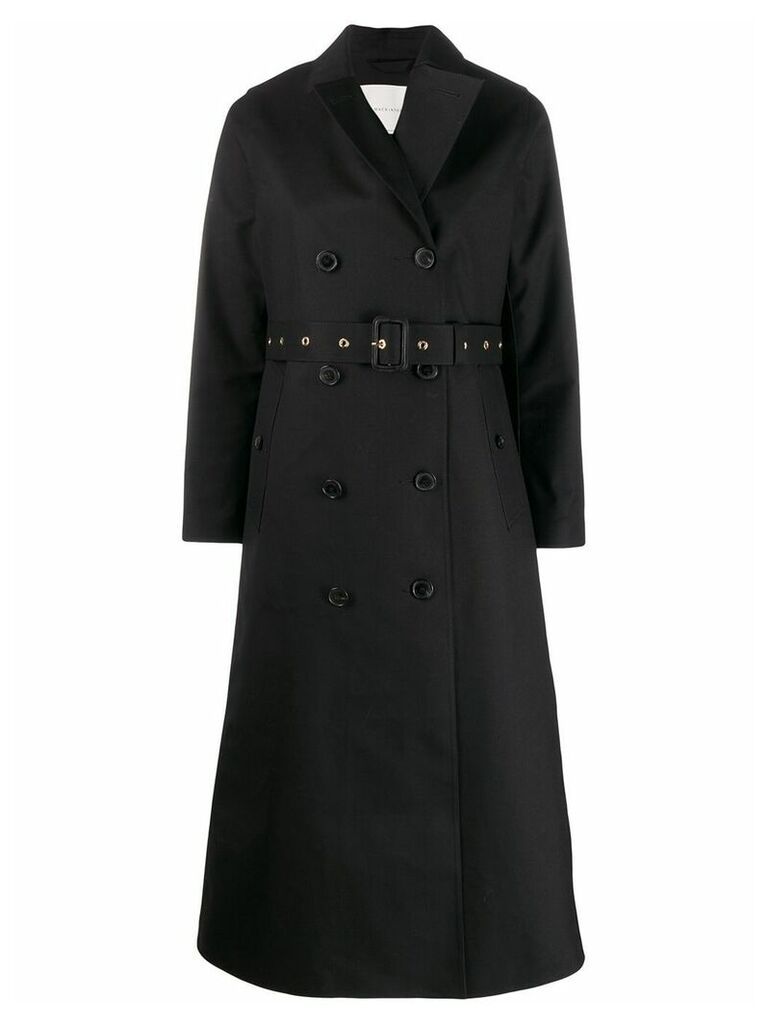 Mackintosh MONTROSE Black Bonded Wool & Mohair Long Trench Coat
