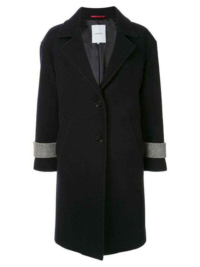 Loveless colour block coat - Black