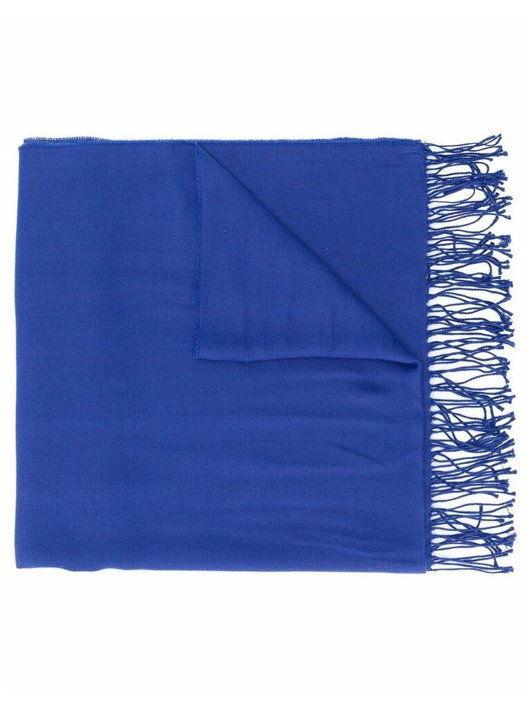 Giorgio Armani Pre-Owned 1990's fringed scarf - Blue