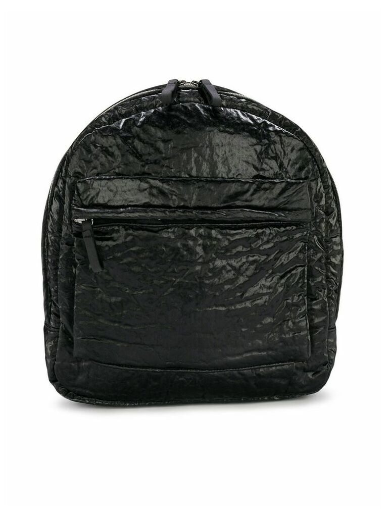 Andorine crinkle effect zipped backpack - Black