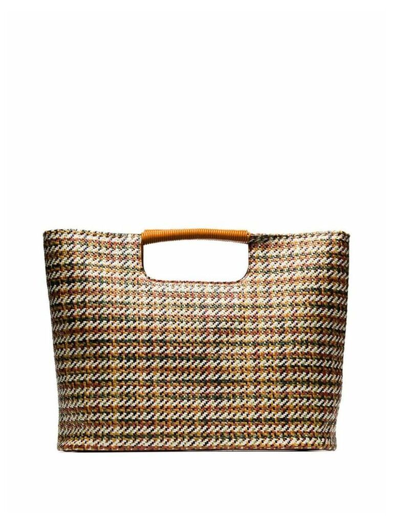 Simon Miller multicoloured Birch medium woven-straw tote bag - Brown