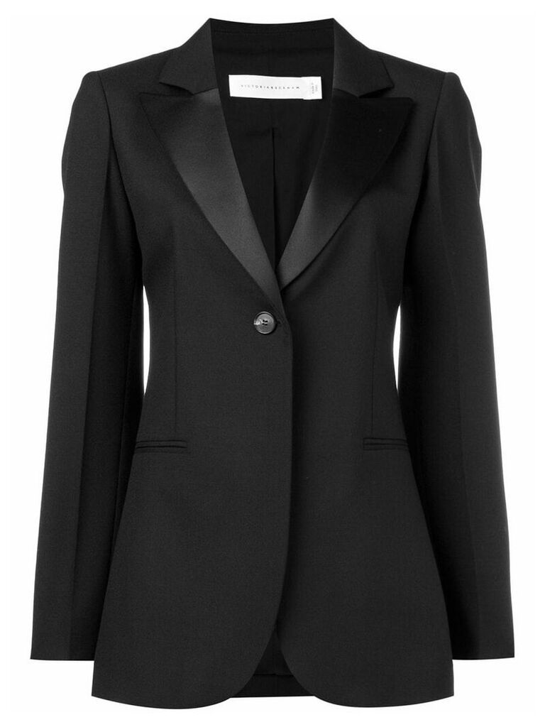 Victoria Beckham sheen lapel blazer - Black