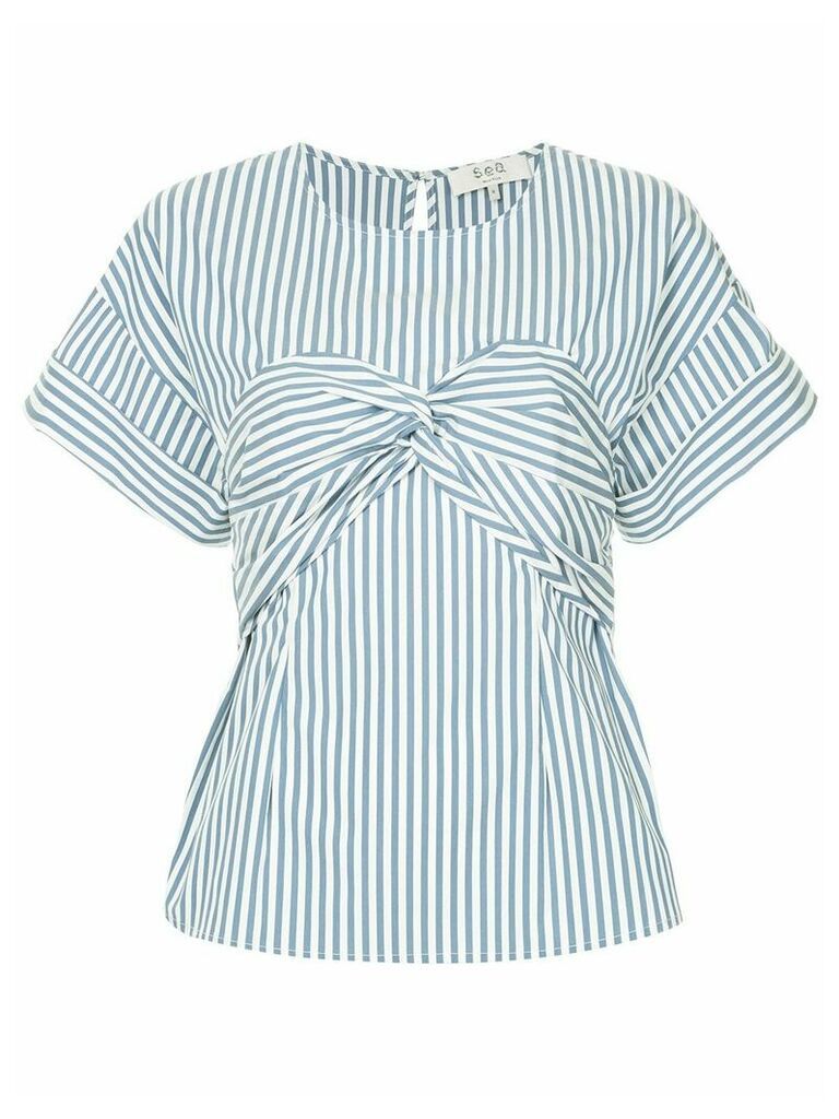 Sea Riviera striped corset T-shirt - White
