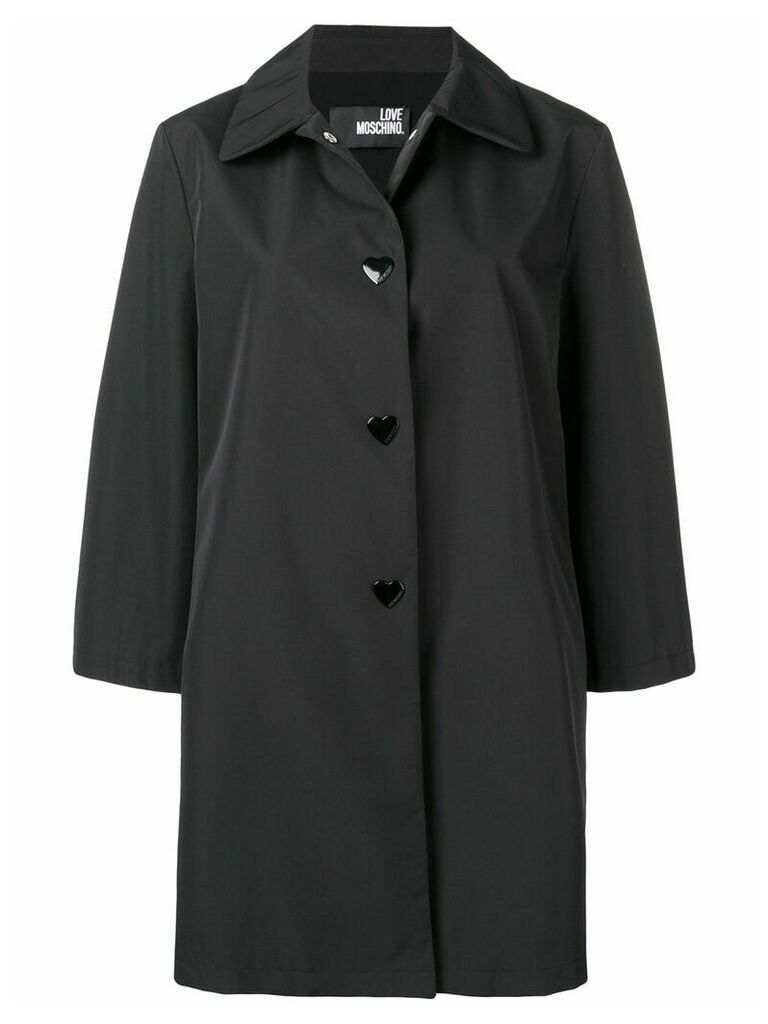 Love Moschino single breasted raincoat - Black