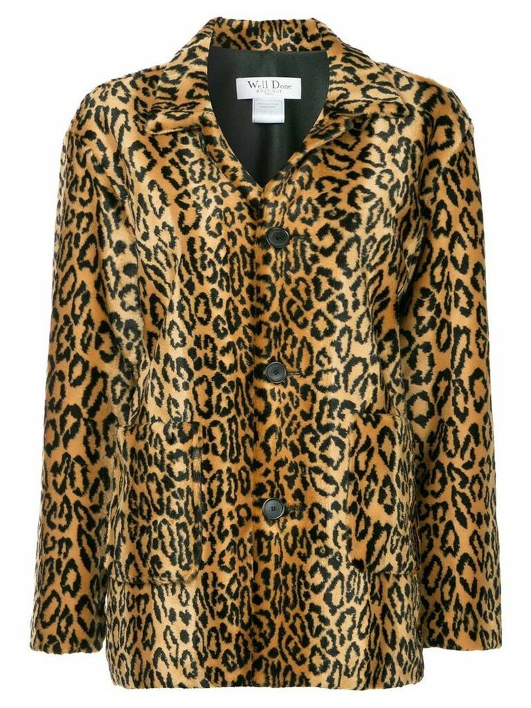 We11done leopard faux fur jacket - Brown