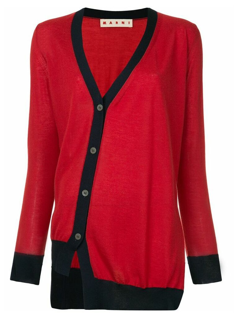 Marni cashmere off-centre fastening cardigan - Red