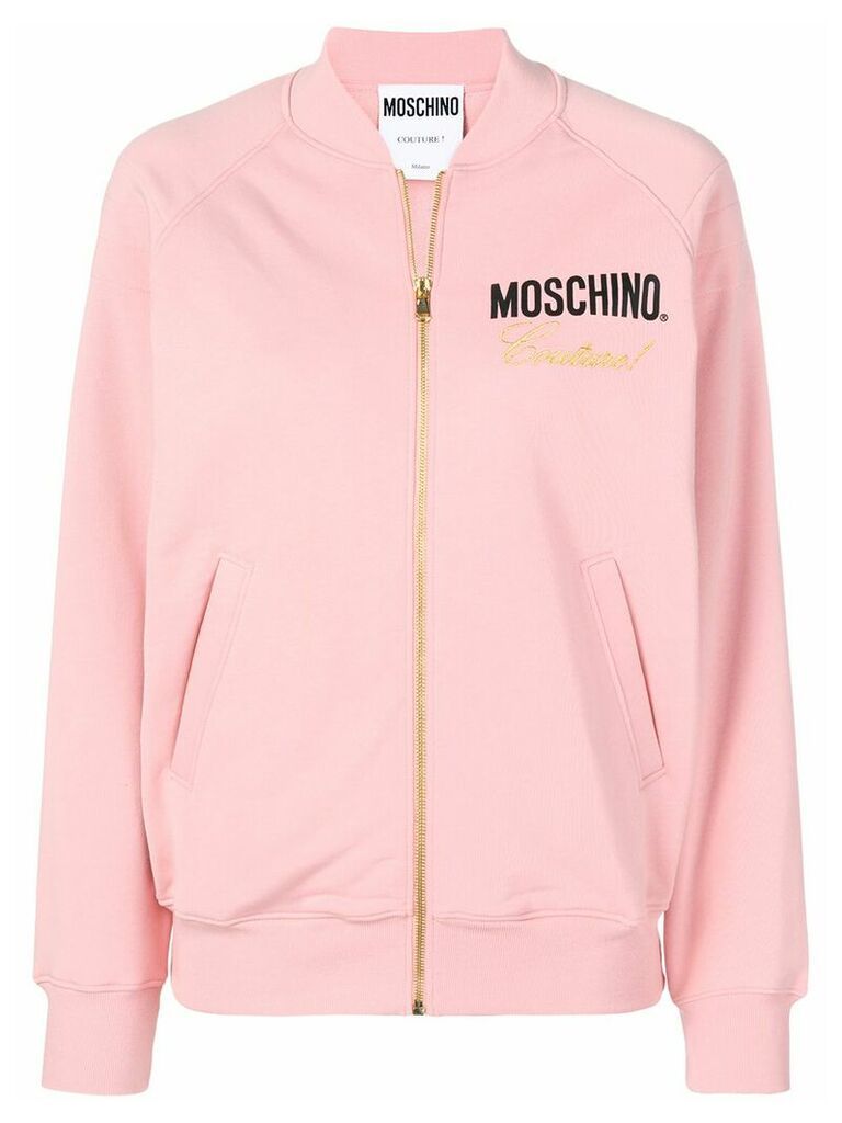 Moschino zipped up sweater - PINK