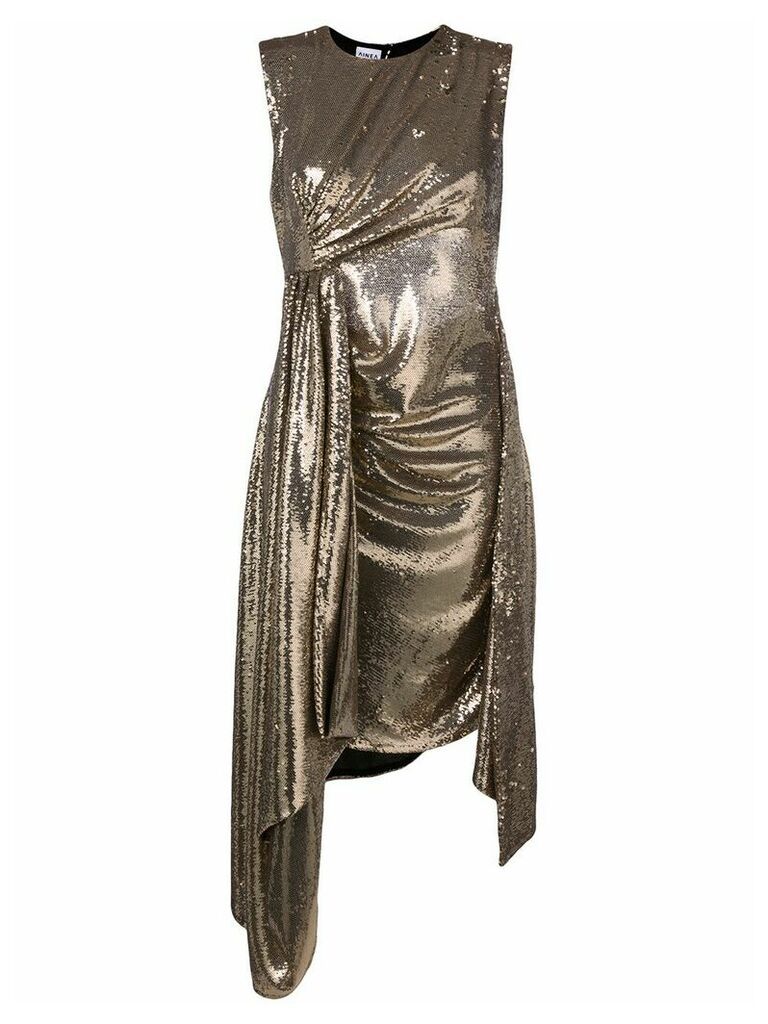 Ainea metallic sequin drape dress - GOLD