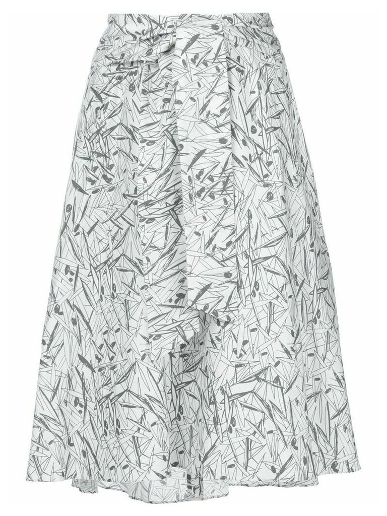 Chalayan flared print skirt - White