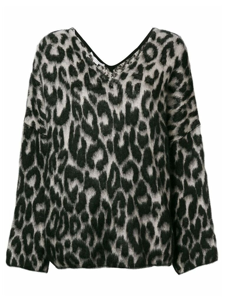 Stella McCartney textured leopard print sweater - Black