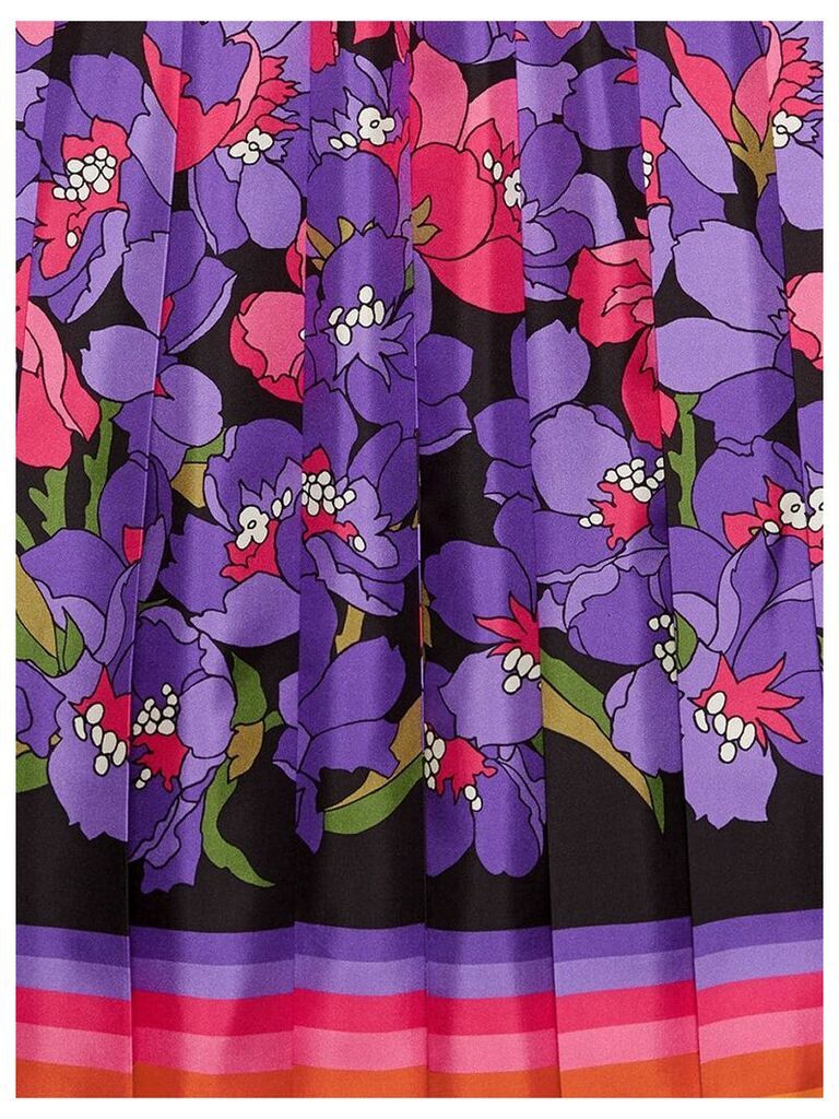 Gucci Degradé flowers silk twill skirt - PINK