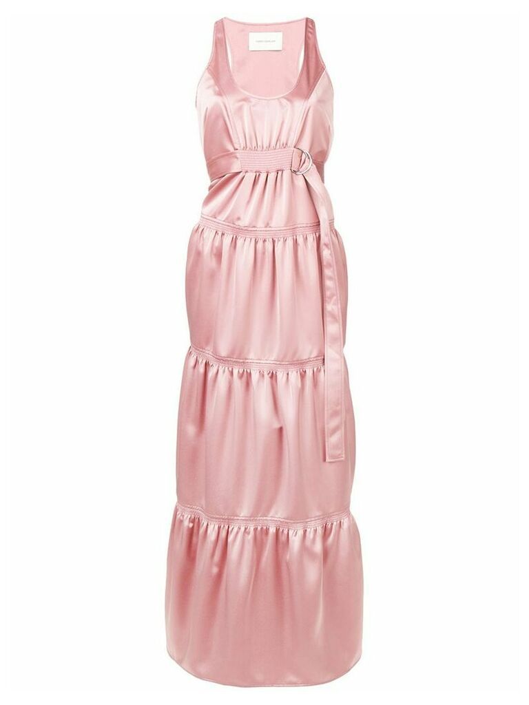 Cédric Charlier ruched long dress - PINK