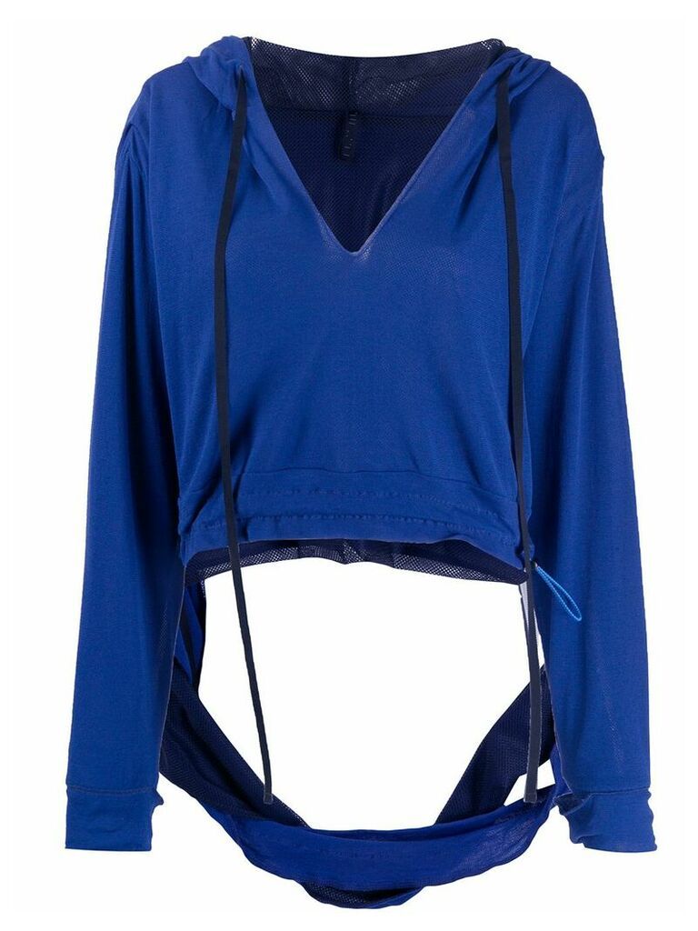Unravel Project cut-out hoodie - Blue