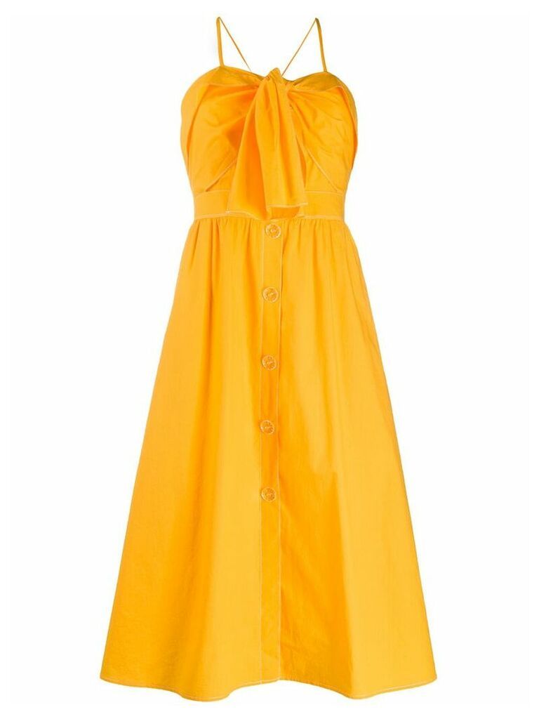 SJYP front tie midi dress - Yellow