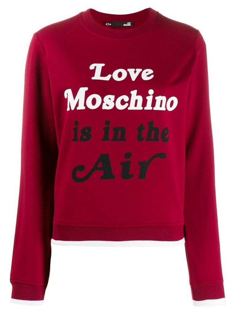 Love Moschino slogan print sweatshirt - Red