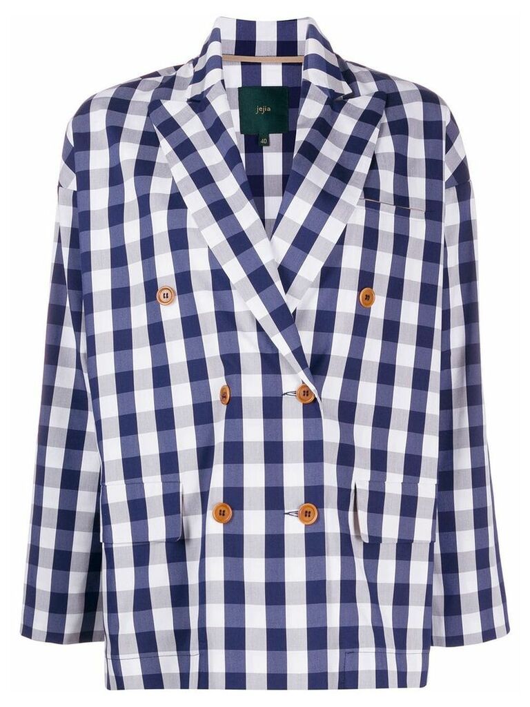 Jejia double-breasted check blazer - Blue