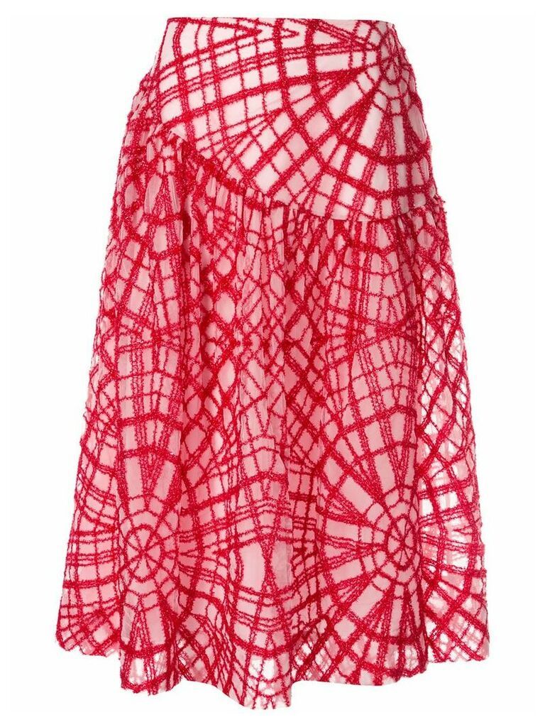 Simone Rocha geometric stitched skirt - Red