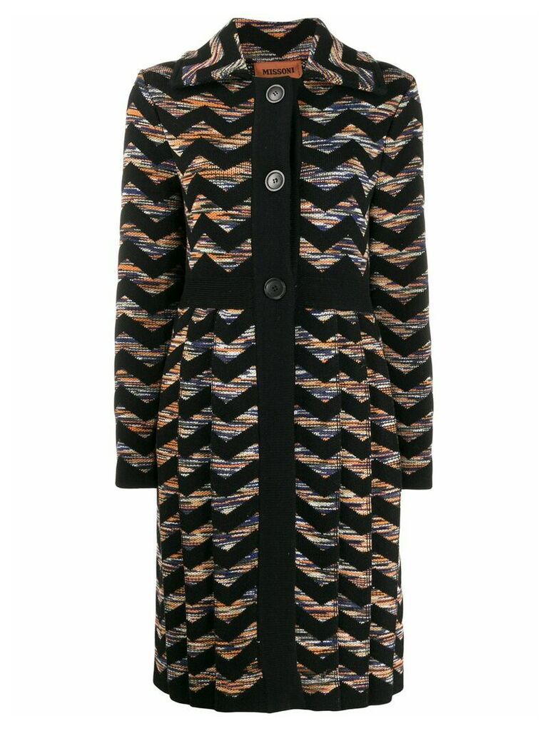 Missoni zigzag knit coat - Black