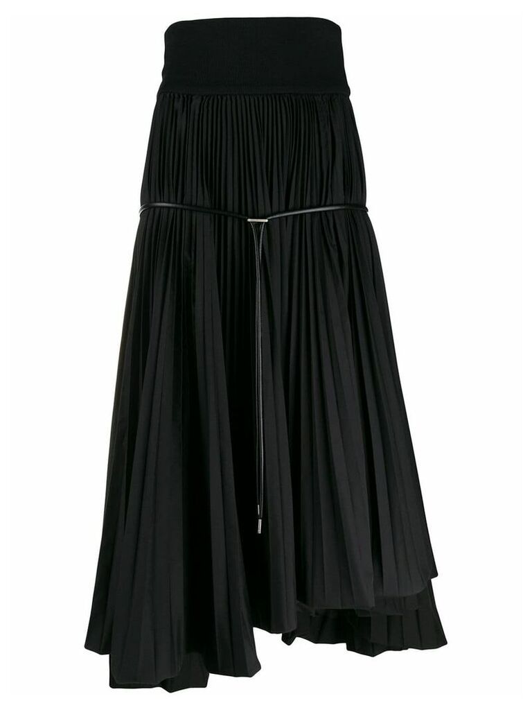 Sacai pleated flared skirt - Black