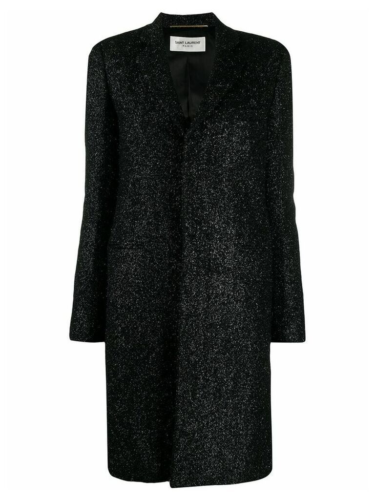 Saint Laurent knitted style chesterfield coat - Black