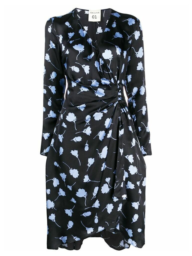 Semicouture floral patterned wrap dress - Blue