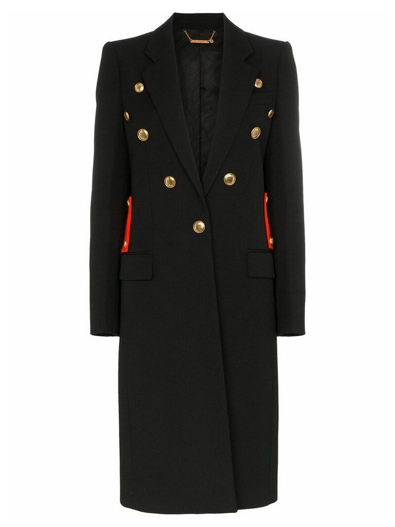 Givenchy contrast martingale button detail coat - Black