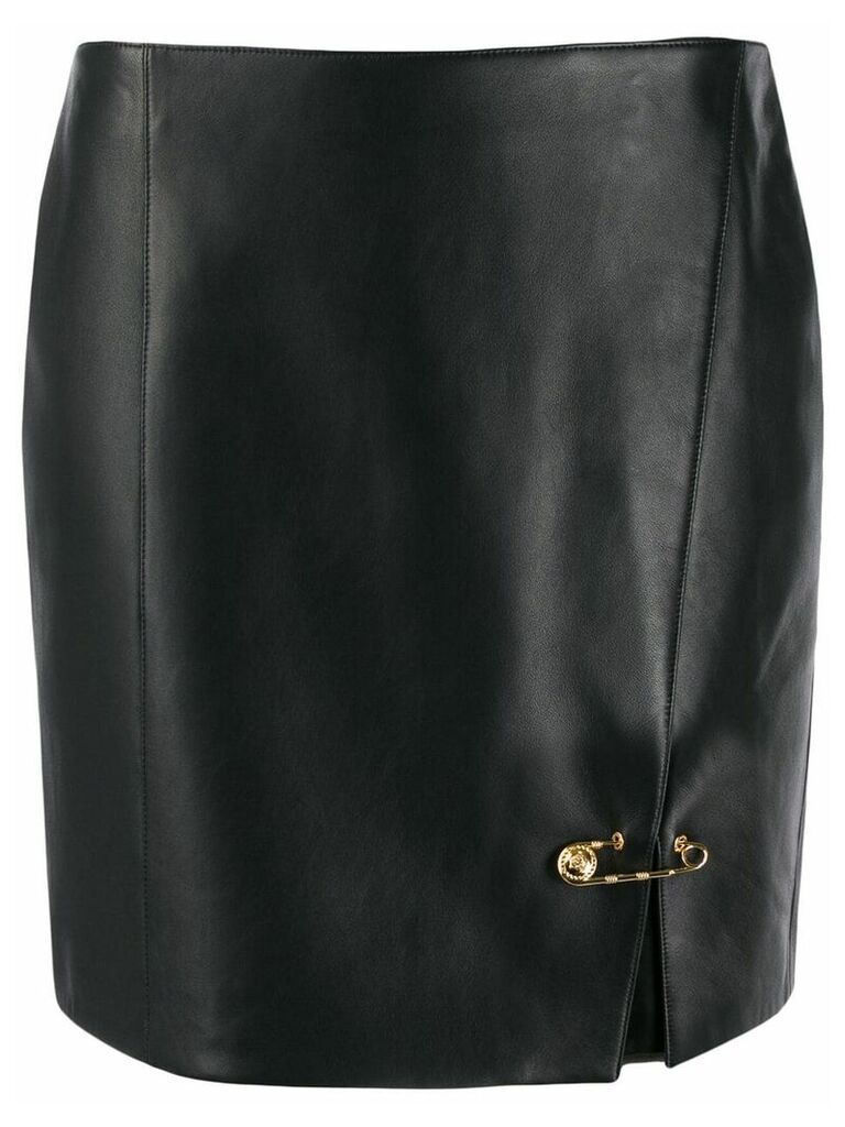 Versace safety pin mini skirt - Black