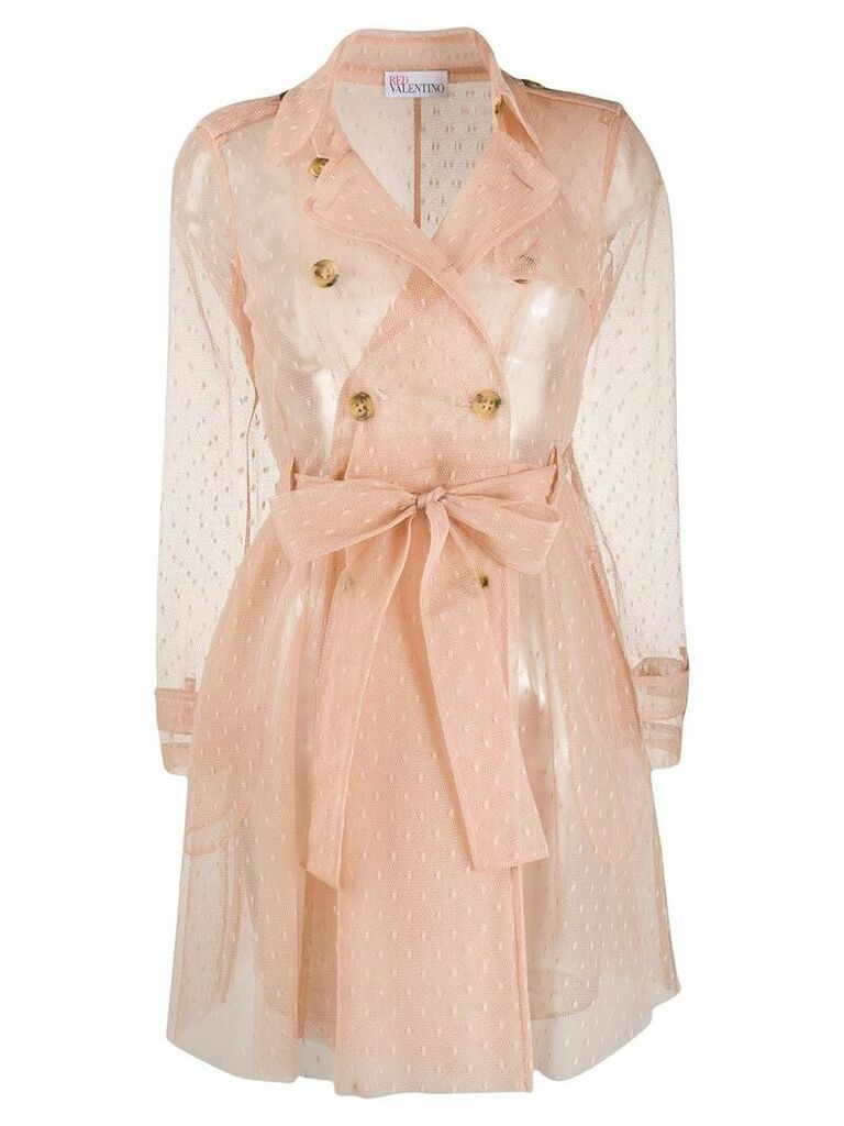 RedValentino point d'Esprit tulle trench coat - Neutrals