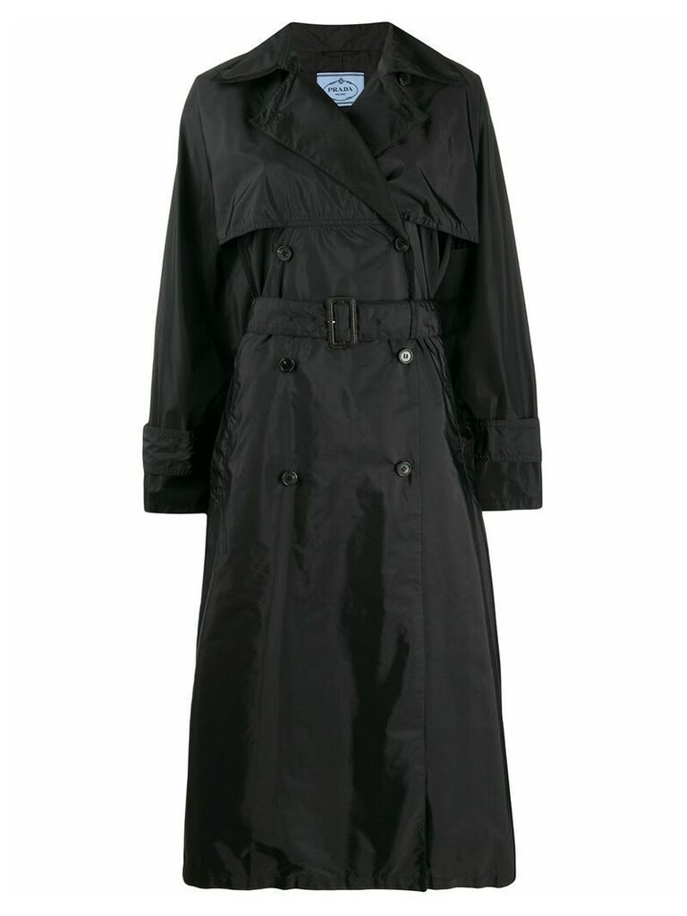 Prada long belted trench coat - Black