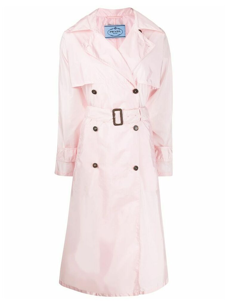 Prada double-breasted trench coat - PINK