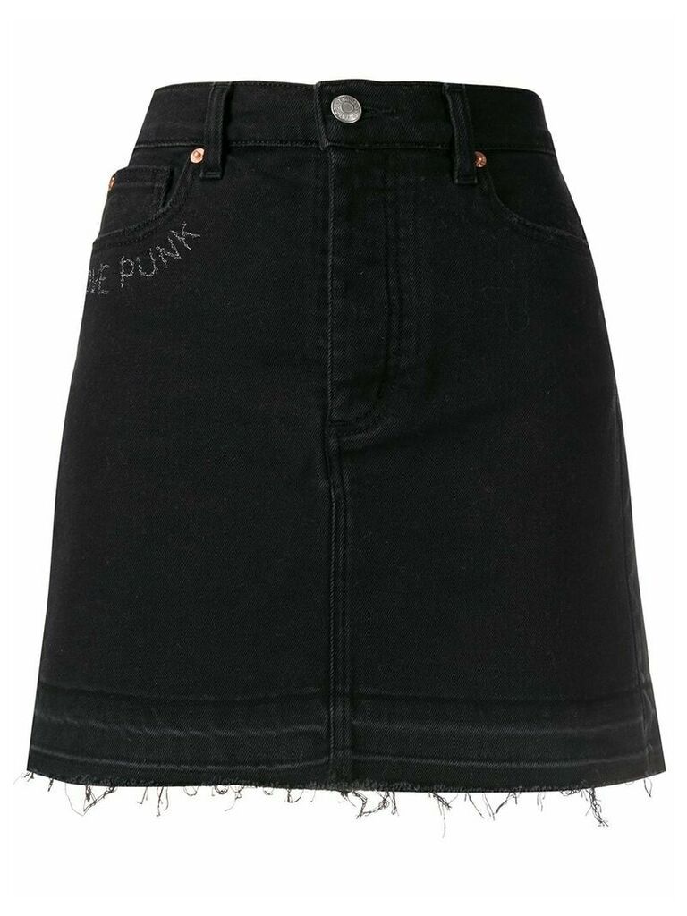 Zadig & Voltaire Juicy embroidered denim skirt - Black