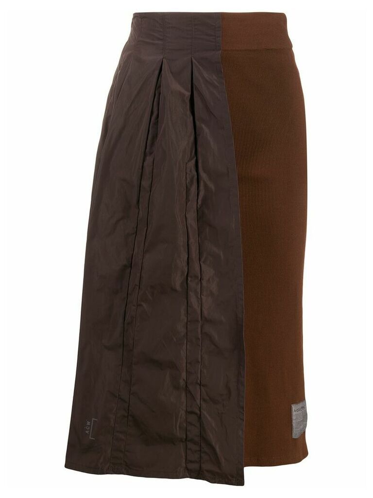 A-COLD-WALL* Half Pleat asymmetric skirt - Brown