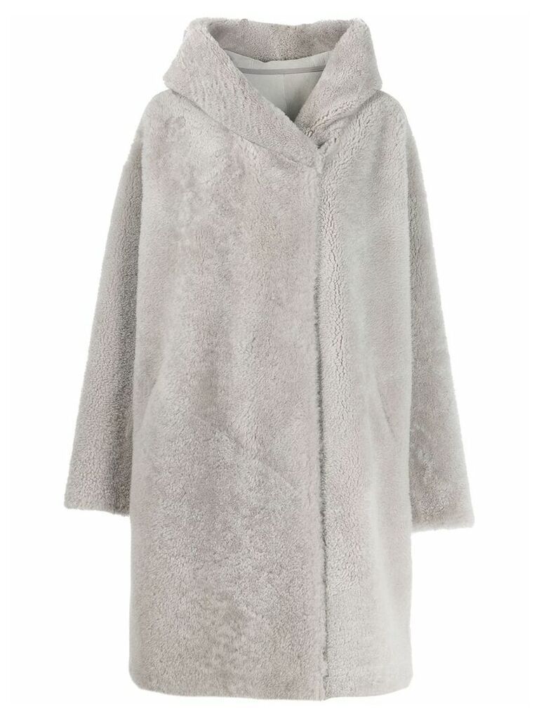Liska oversized hooded coat - Grey
