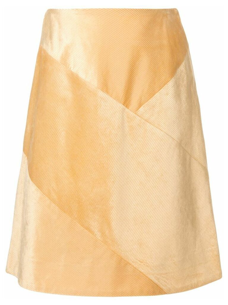 Des Prés corduroy patchwork skirt - Yellow