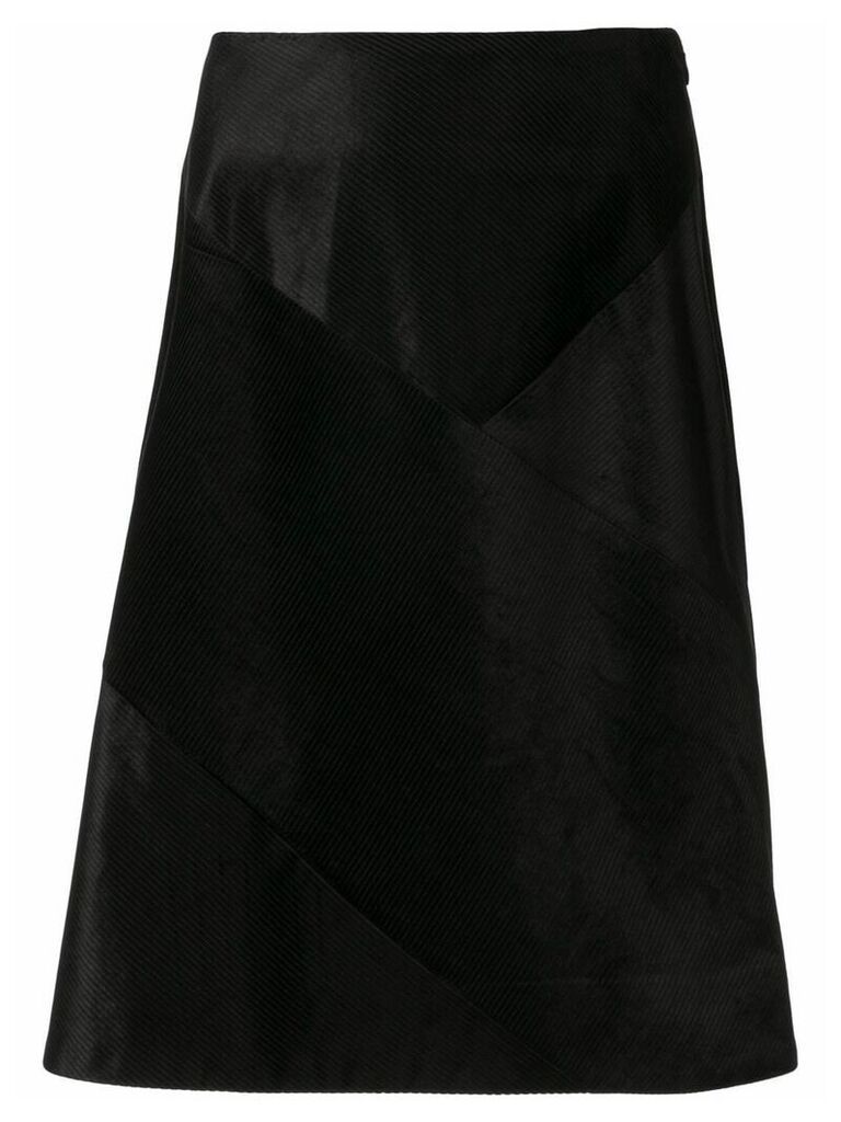 Des Prés corduroy patchwork skirt - Black