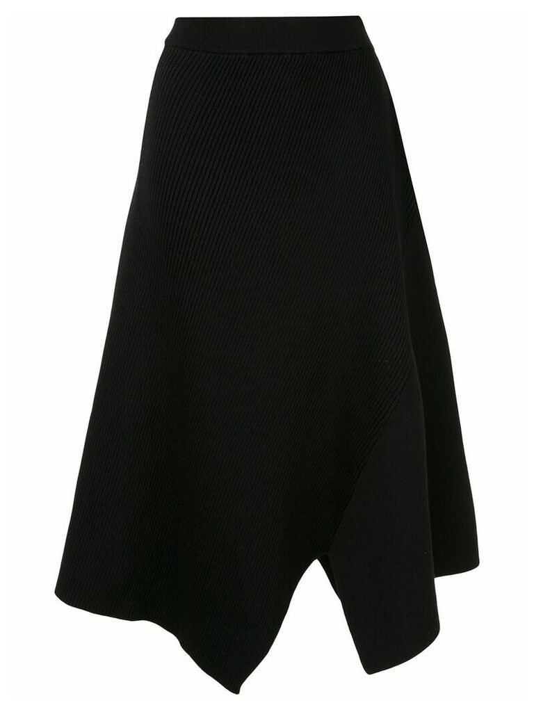 Des Prés ribbed asymmetric skirt - Black