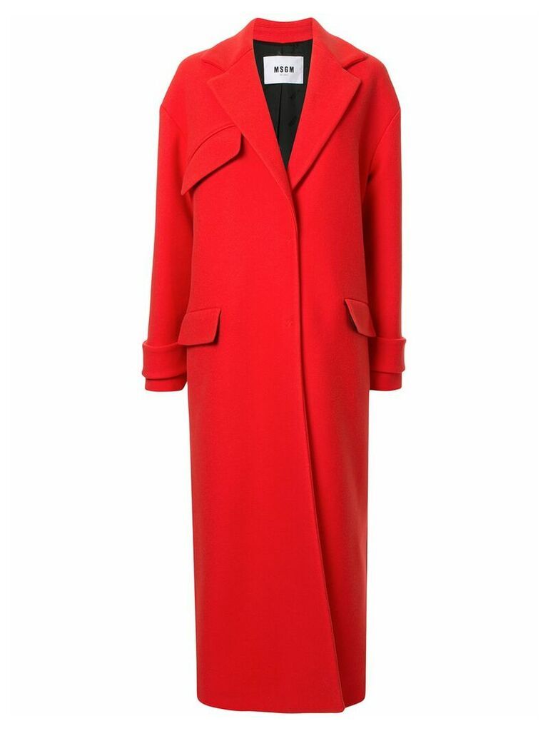MSGM long single-breasted coat - Red