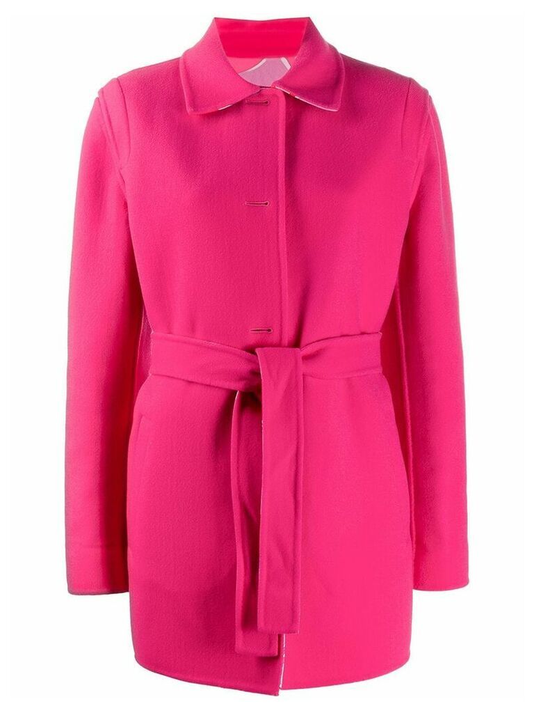 Emilio Pucci belted single breasted coat - PINK