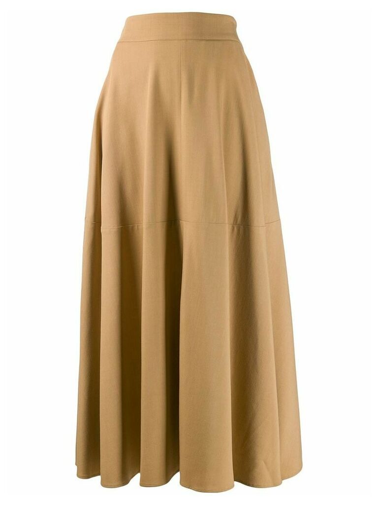 Federica Tosi draped wool blend midi skirt - Brown