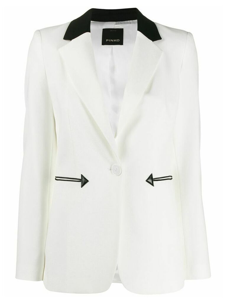 Pinko contrast lapel blazer - White