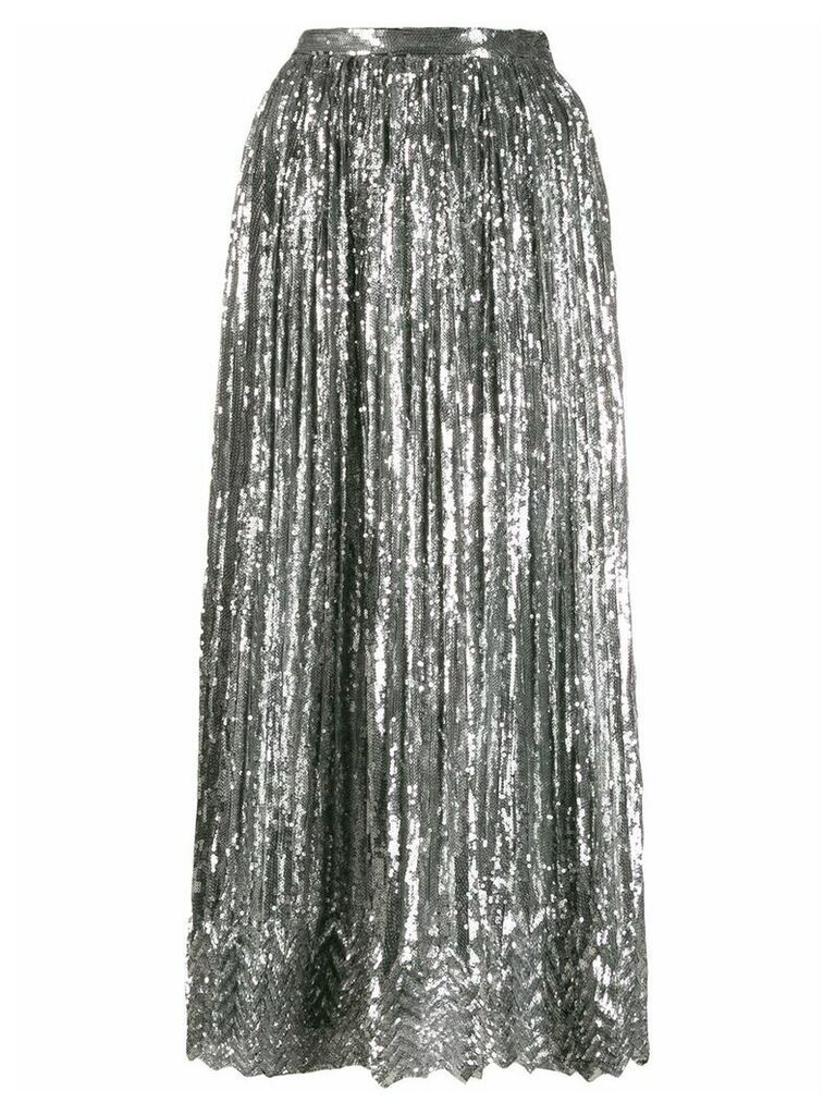 Marco De Vincenzo sequin-embellished pleated skirt - SILVER