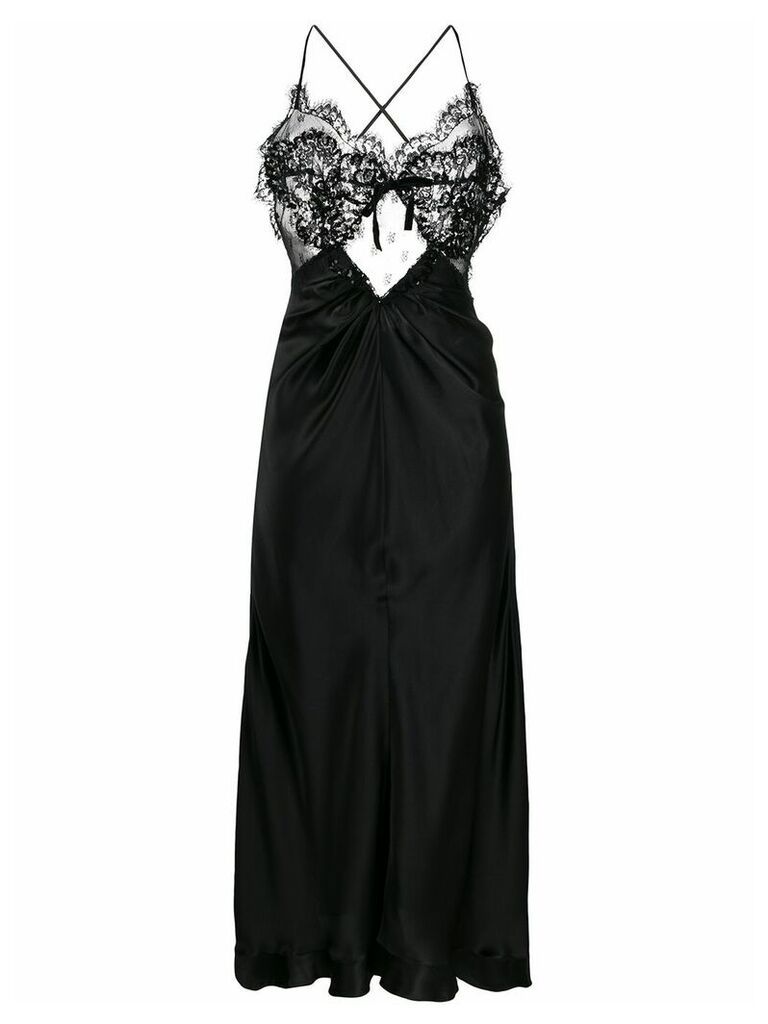Alessandra Rich lace detail slip dress - Black