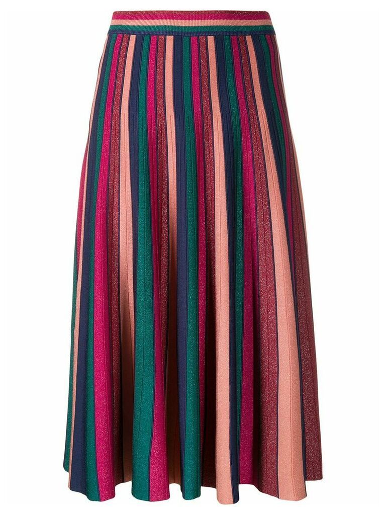 Jonathan Simkhai pleated striped skirt - PINK