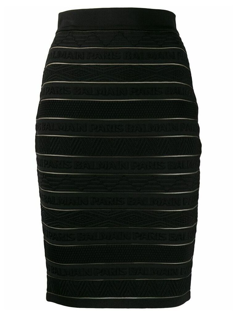 Balmain logo-embellished skirt - Black