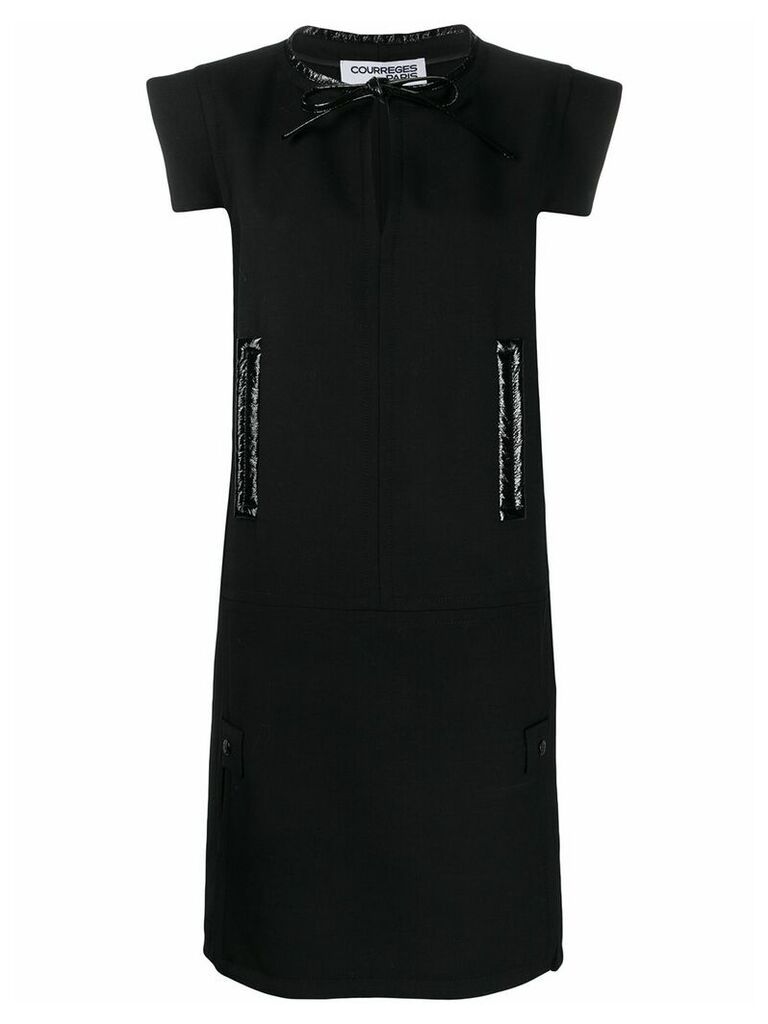 Courrèges tie-neck shift dress - Black