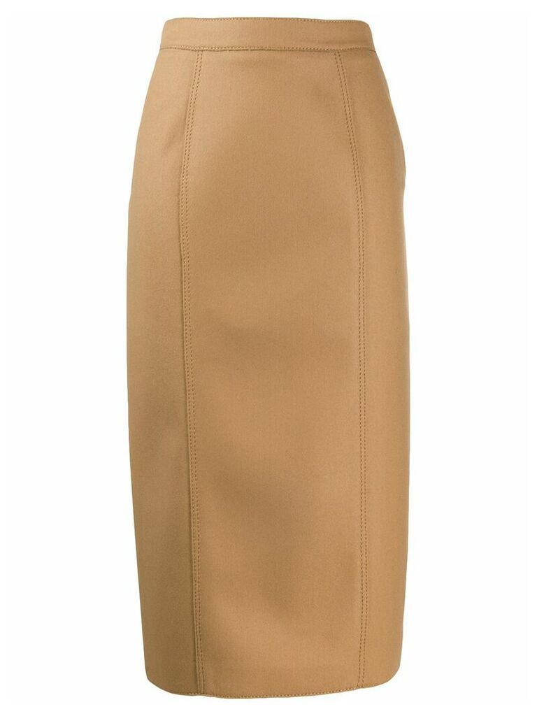 Rochas stitching detail skirt - Yellow