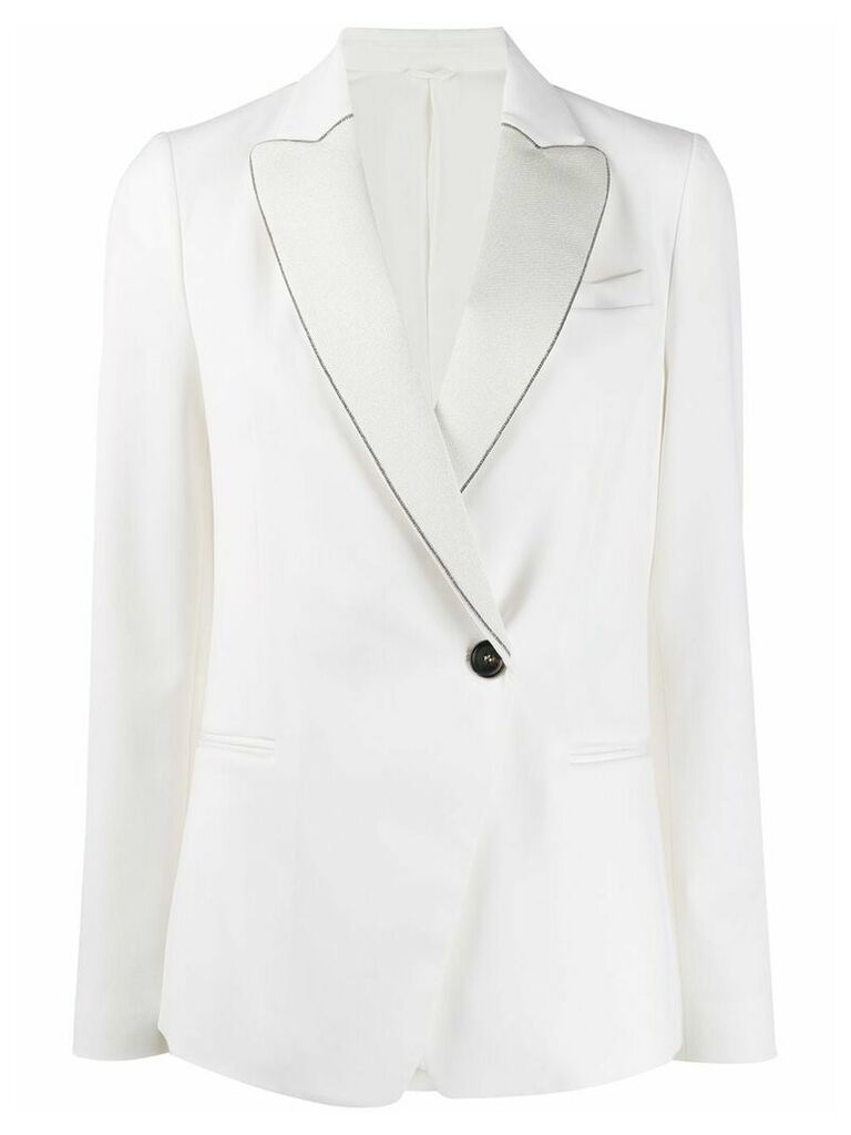 Brunello Cucinelli double breasted blazer - White